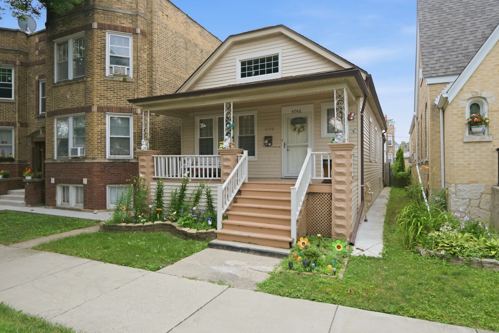 Front steps and enclosed porch